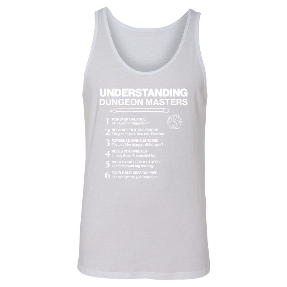 Understanding Dungeon Masters Unisex Jersey Tank - White - 14
