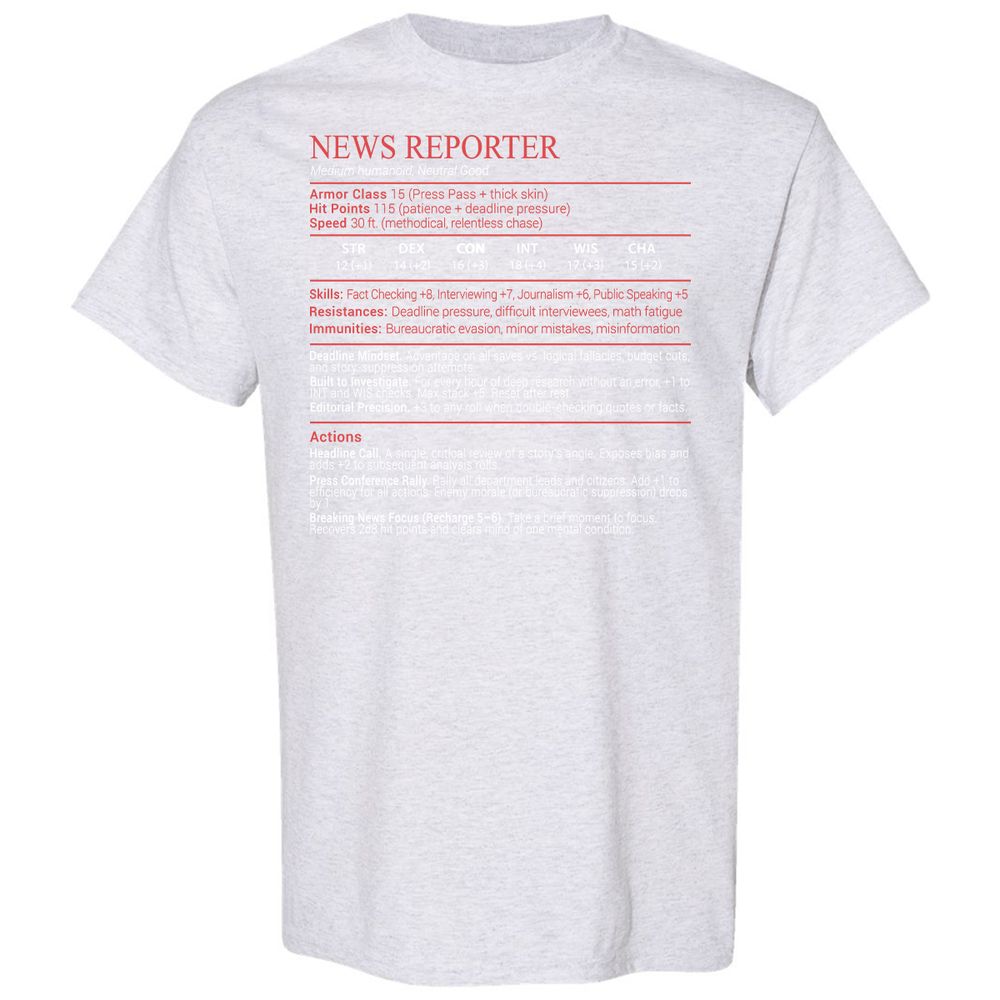 News Reporter Stats Block - Ash - 15