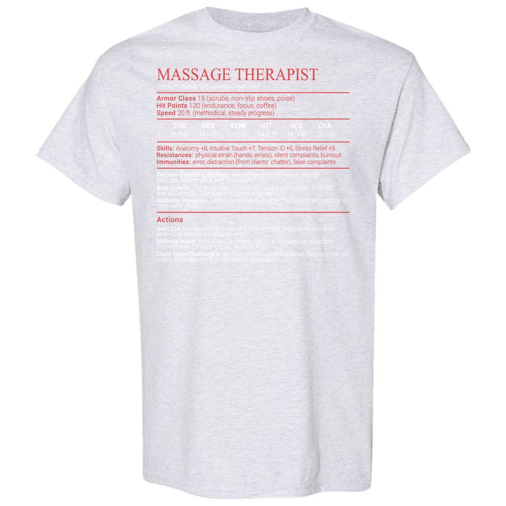 Massage Therapist Stats Block - Ash - 15