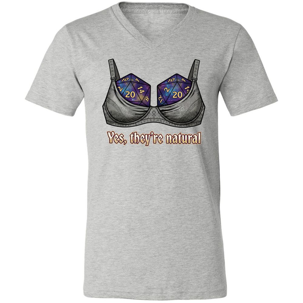 They Are Natural Nat20 Unisex V-Neck T-Shirt - Athletic Heather - 15