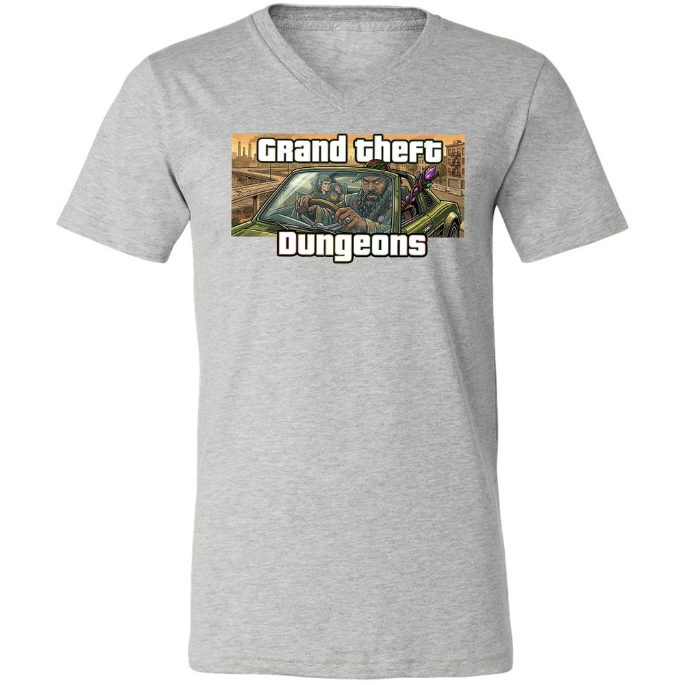Grand Theft Dungeons Unisex V-Neck T-Shirt - Athletic Heather - 15