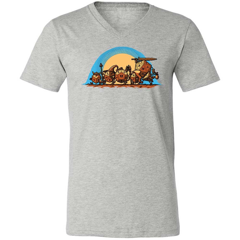 The Fellowship Of The Dice Unisex V-Neck T-Shirt - Athletic Heather - 15