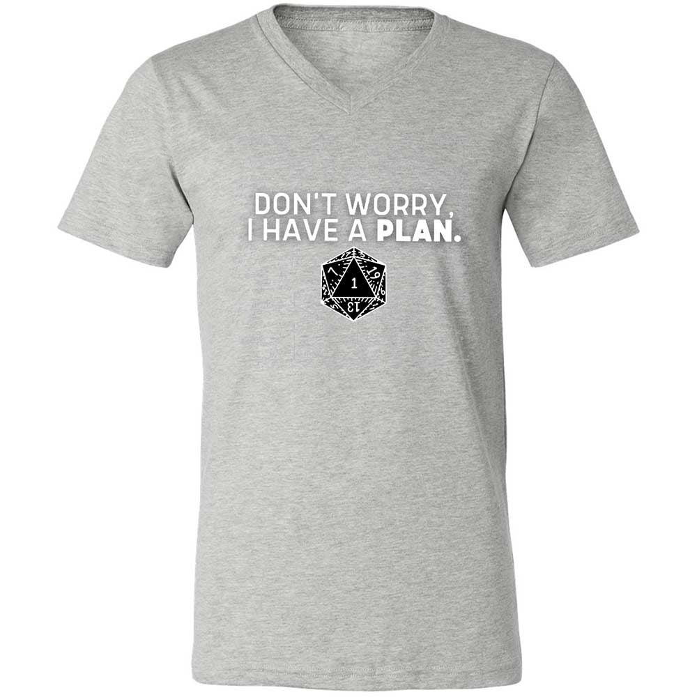 Dont Worry I Have A Plan Unisex V-Neck T-Shirt - Athletic Heather - 15