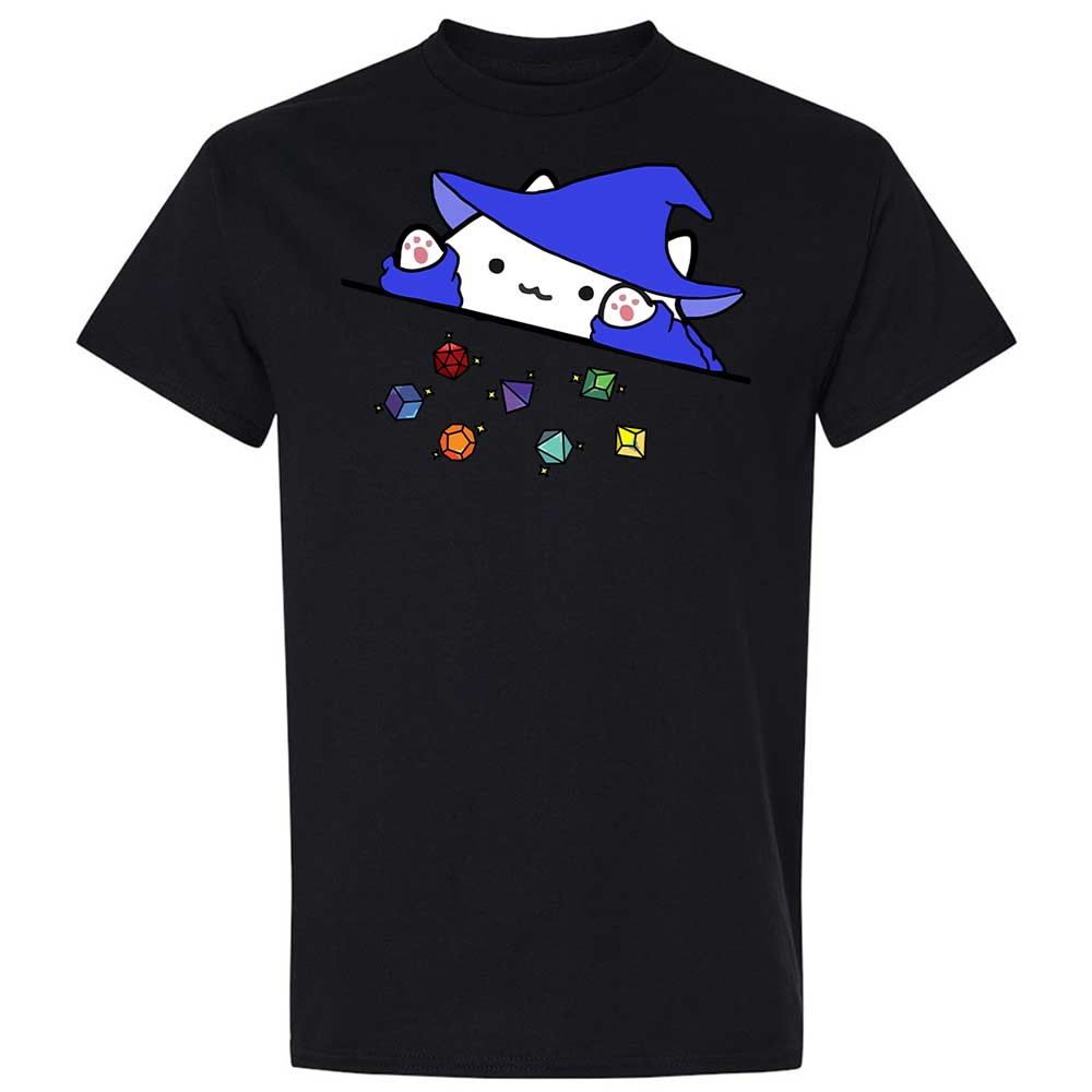 Cat Throws Dices Classic Unisex T-Shirt - Black - 15