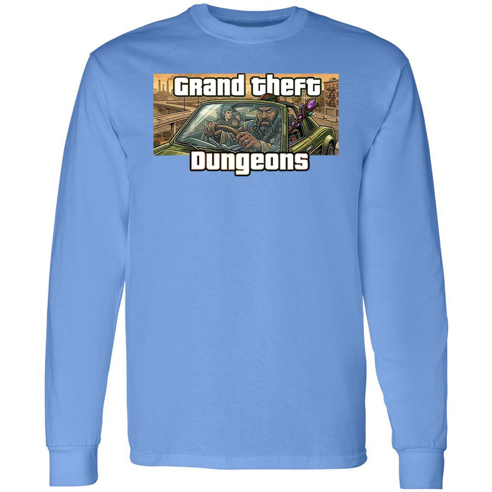 Grand Theft Dungeons Long Sleeve T-Shirt - Carolina Blue - 15
