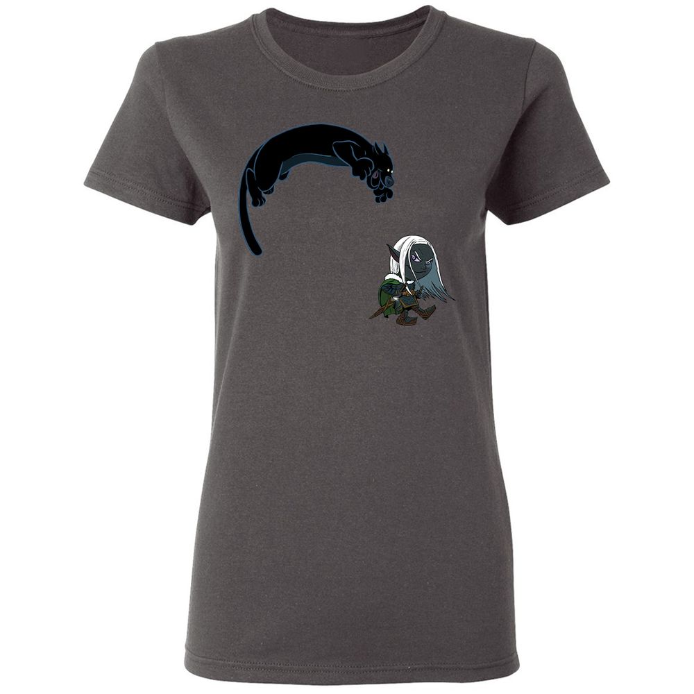 Drizzt and Guenhwyvar Women's T-Shirt - Charcoal - 15