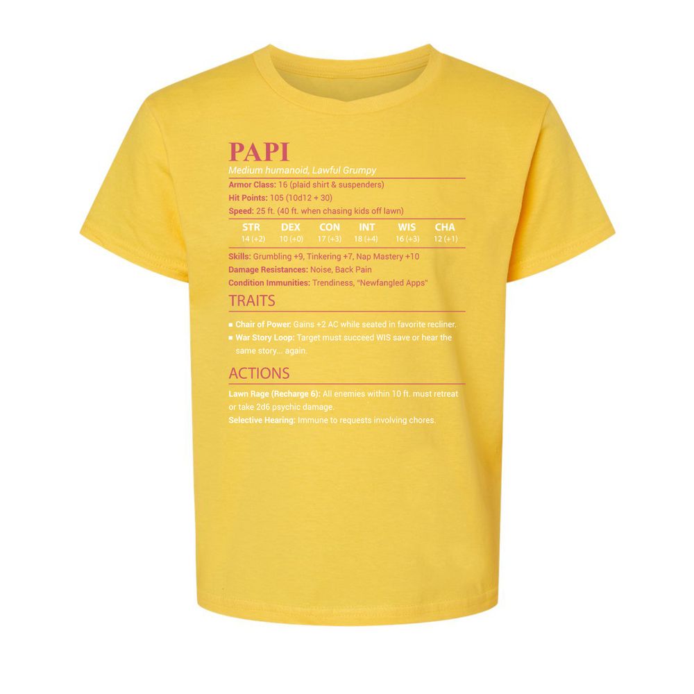 Papi Stats Kids T-Shirt - Daisy - 15