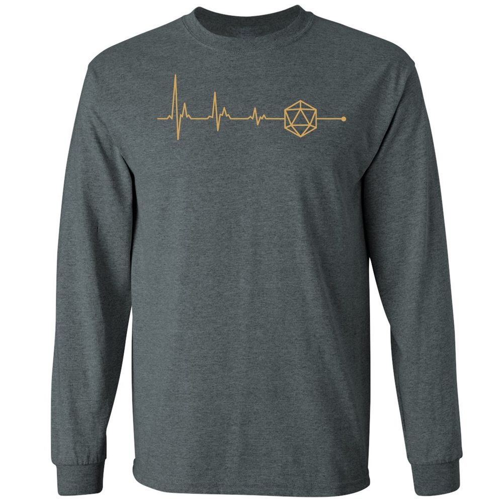 D20 Dice Is My Life Long Sleeve T-Shirt - Dark Heather - 15