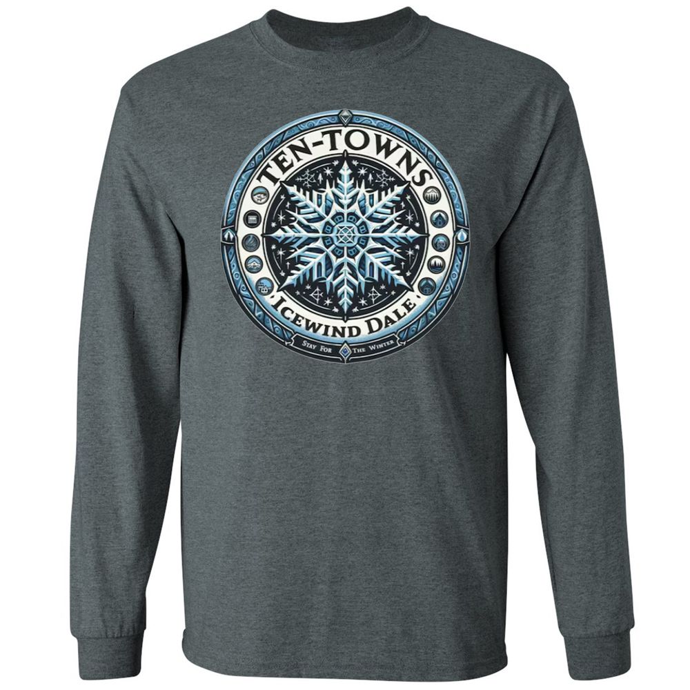 Ten-Towns Icewind Dale Long Sleeve T-Shirt - Dark Heather - 15