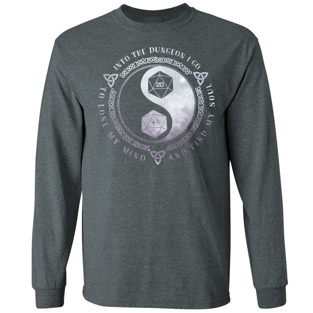 Into The Dungeon I Go Long Sleeve T-Shirt - Dark Heather - 15
