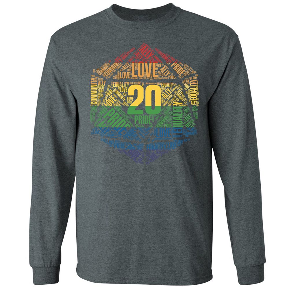 D20 Pride Long Sleeve T-Shirt - Dark Heather - 15
