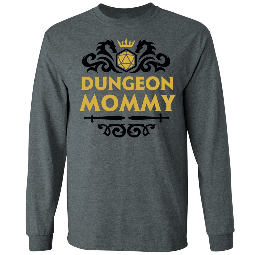 Dungeon Mommy Long Sleeve T-Shirt - Dark Heather - 15