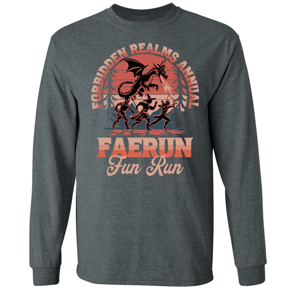Faerun Fun Run Long Sleeve T-Shirt - Dark Heather - 15
