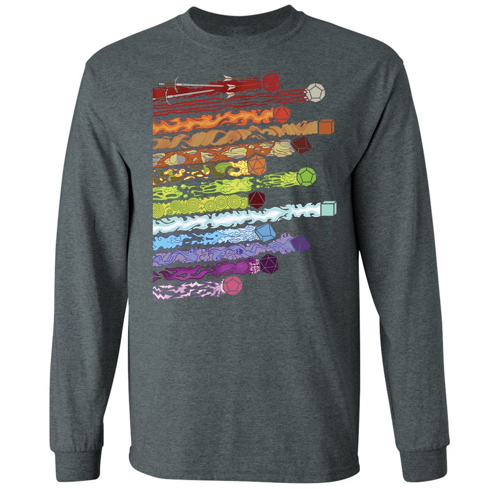 Damage Dices Long Sleeve T-Shirt - Dark Heather - 15