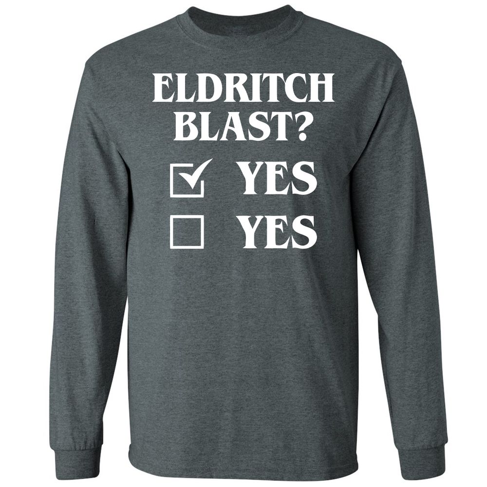 Eldritch Blast Yes Long Sleeve T-Shirt - Dark Heather - 15