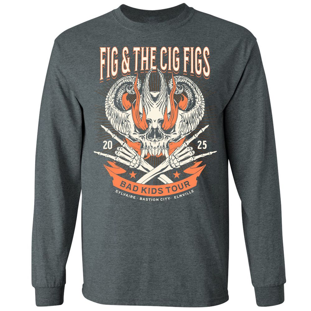 Fig and the Cig Figs, Dimension 20 Long Sleeve T-Shirt - Dark Heather - 15