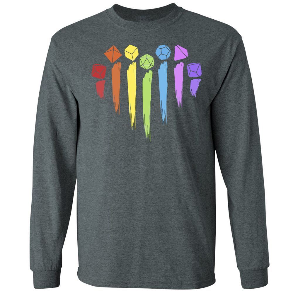 Dice Rainbow Heart Shape - Dark Heather - 15