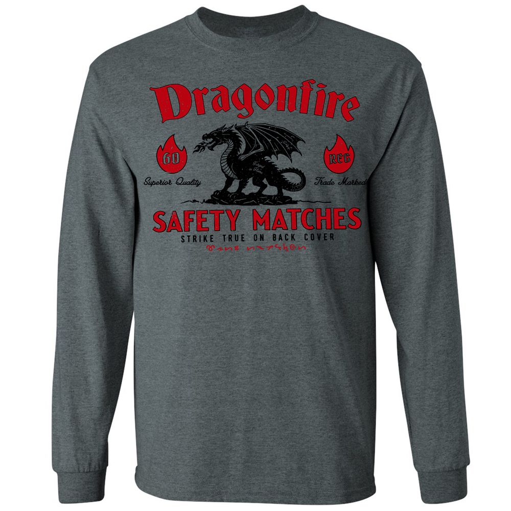 Dragonfire Long Sleeve T-Shirt - Dark Heather - 15