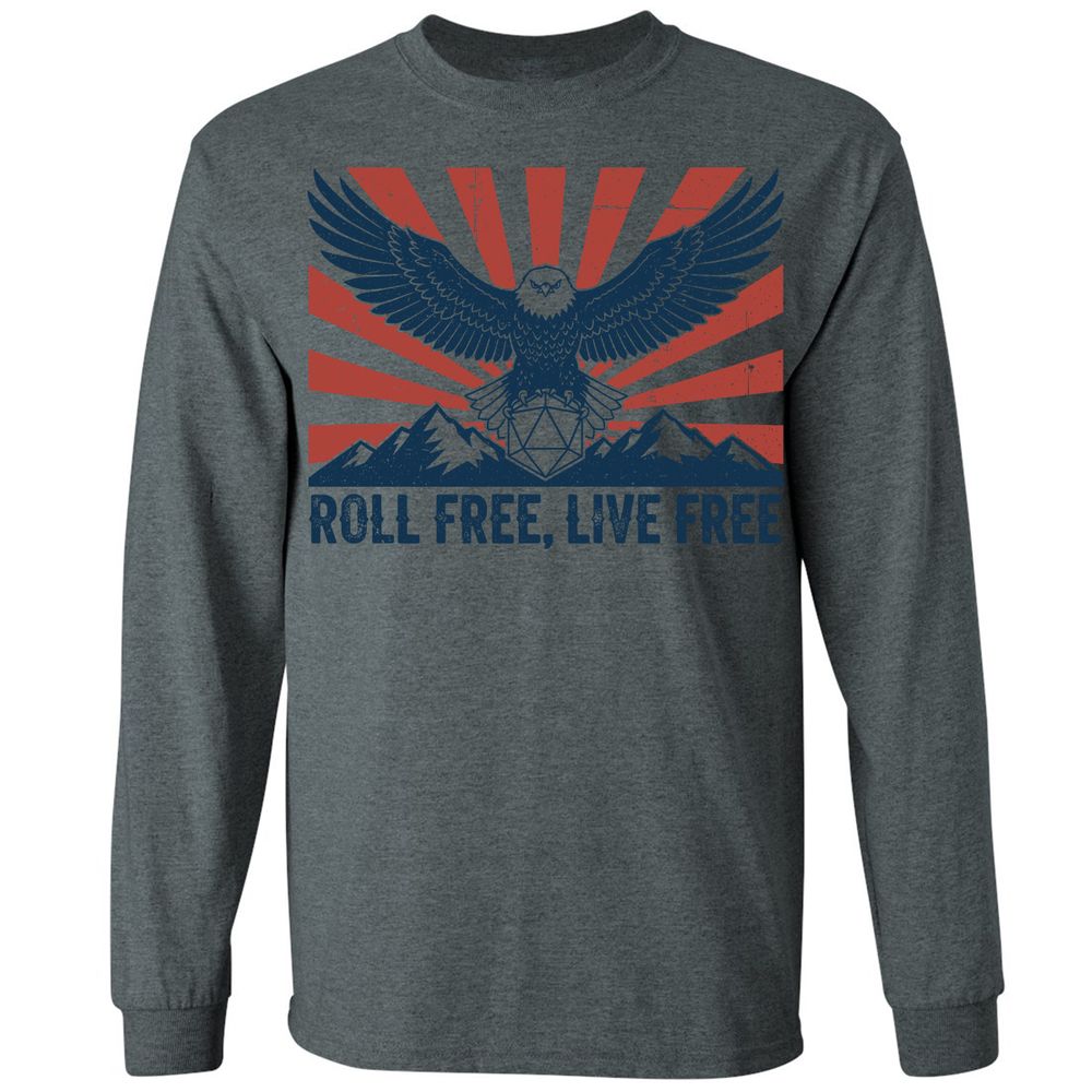 Roll Free, Live Free Long Sleeve T-Shirt - Dark Heather - 15