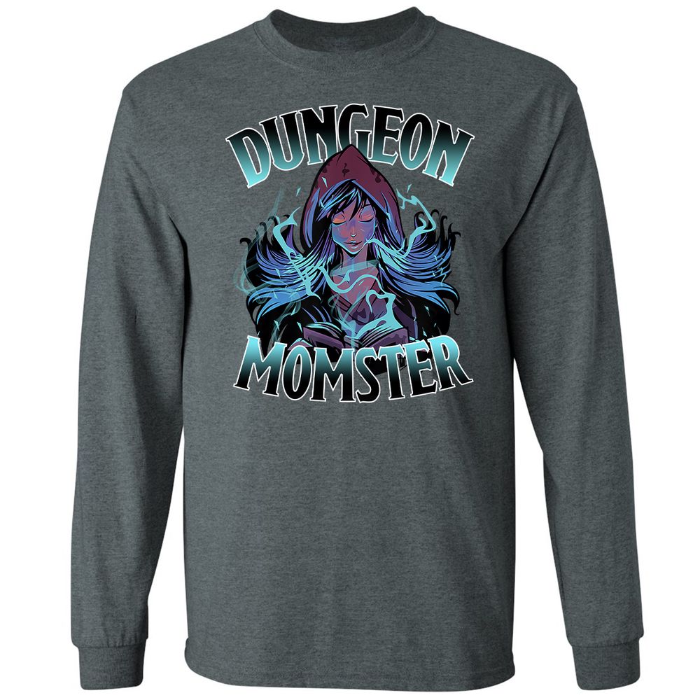 Dungeon Momster Long Sleeve T-Shirt - Dark Heather - 15