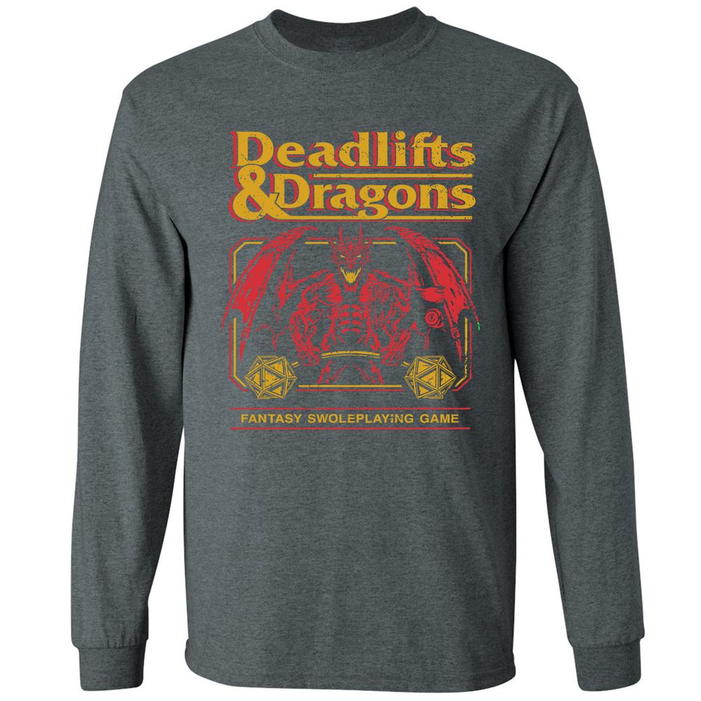 Deadlifts & Dragons - Dark Heather - 15