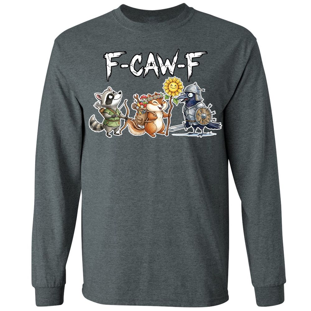 F-CAW-F Adventuring party Long Sleeve T-Shirt - Dark Heather - 15