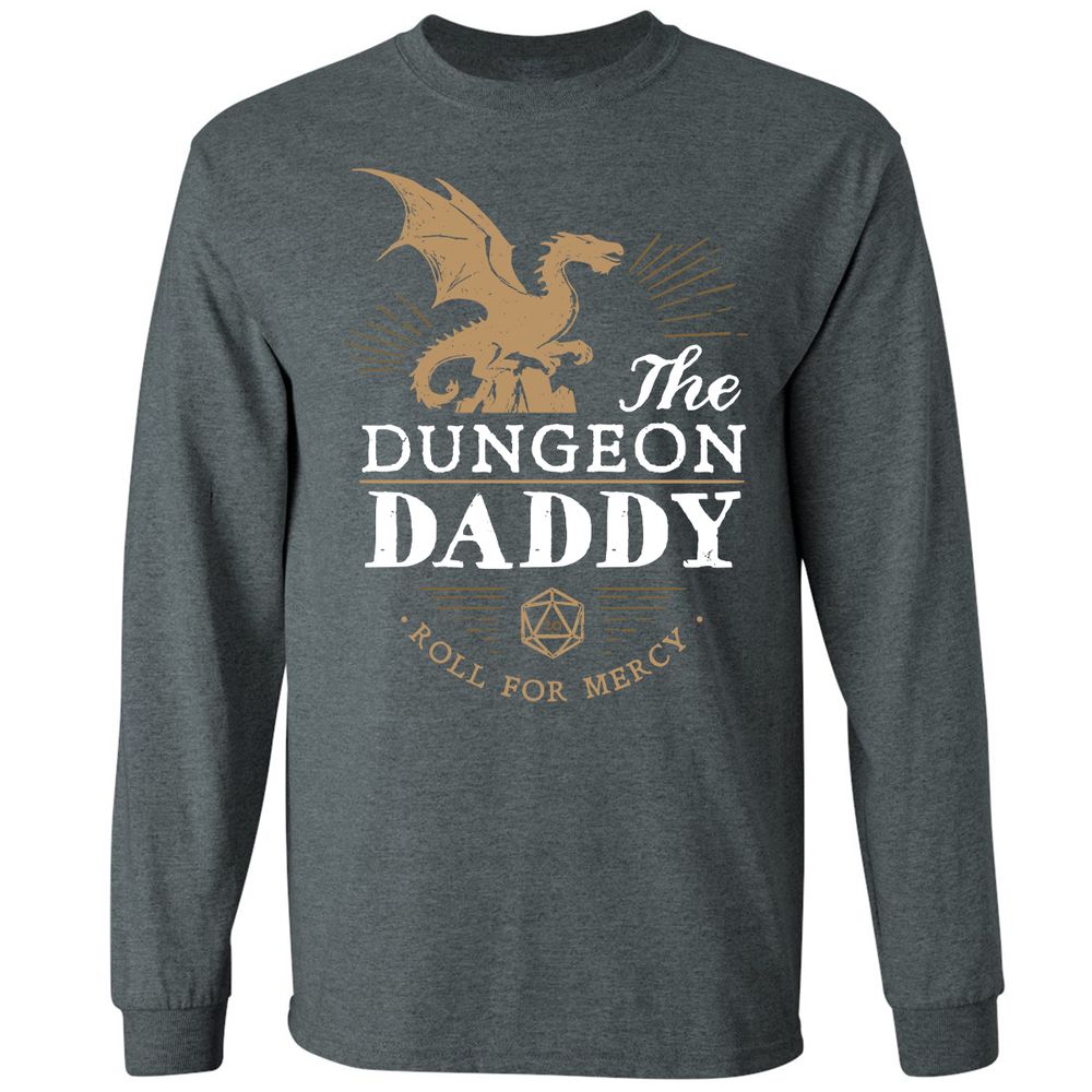 Dungeon Daddy Roll For Mercy Long Sleeve T-Shirt - Dark Heather - 15