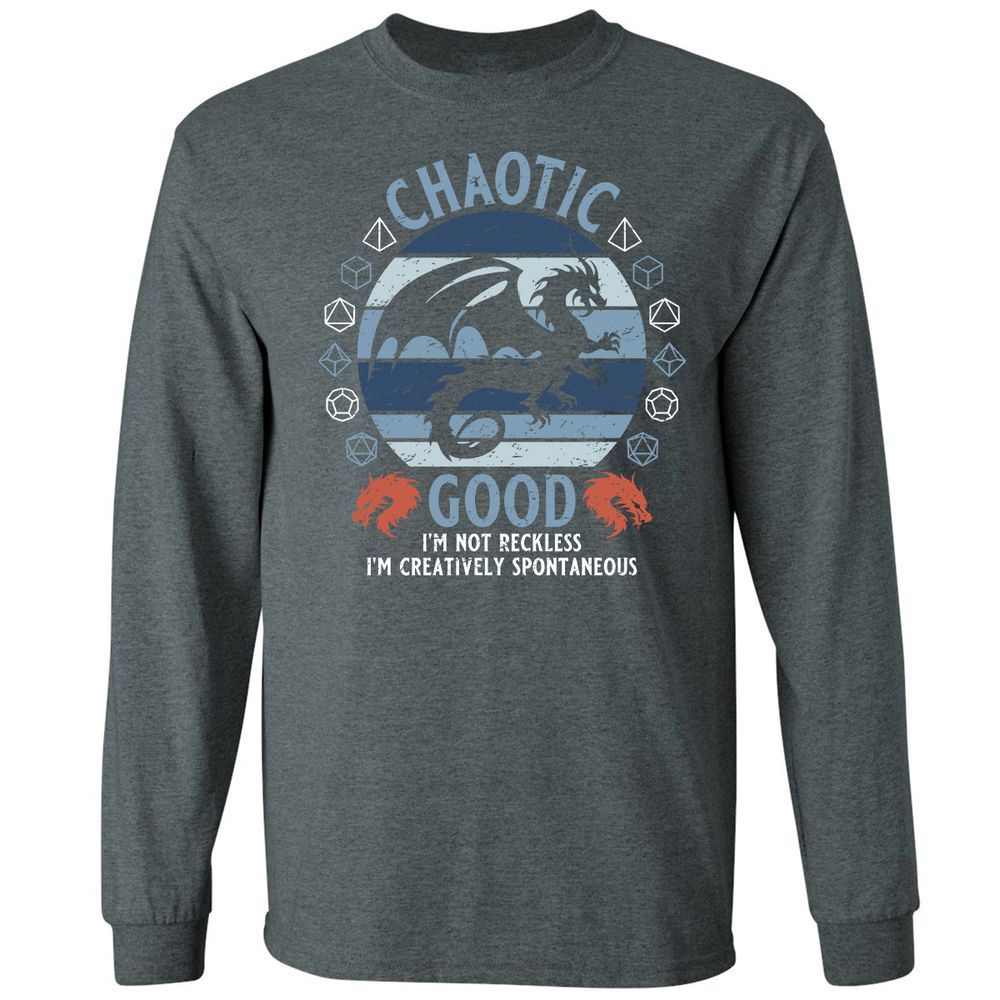 Chaotic Good 2 Long Sleeve T-Shirt - Dark Heather - 15