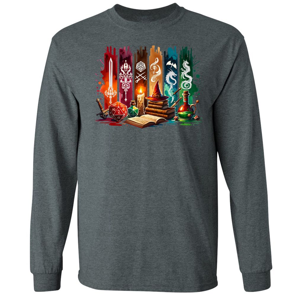 DnD Classes Long Sleeve T-Shirt - Dark Heather - 15