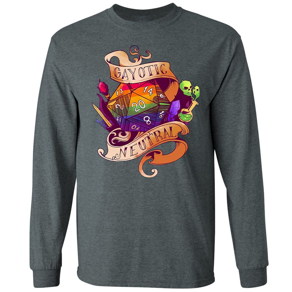 Gayotic Neutral Long Sleeve T-Shirt - Dark Heather - 15