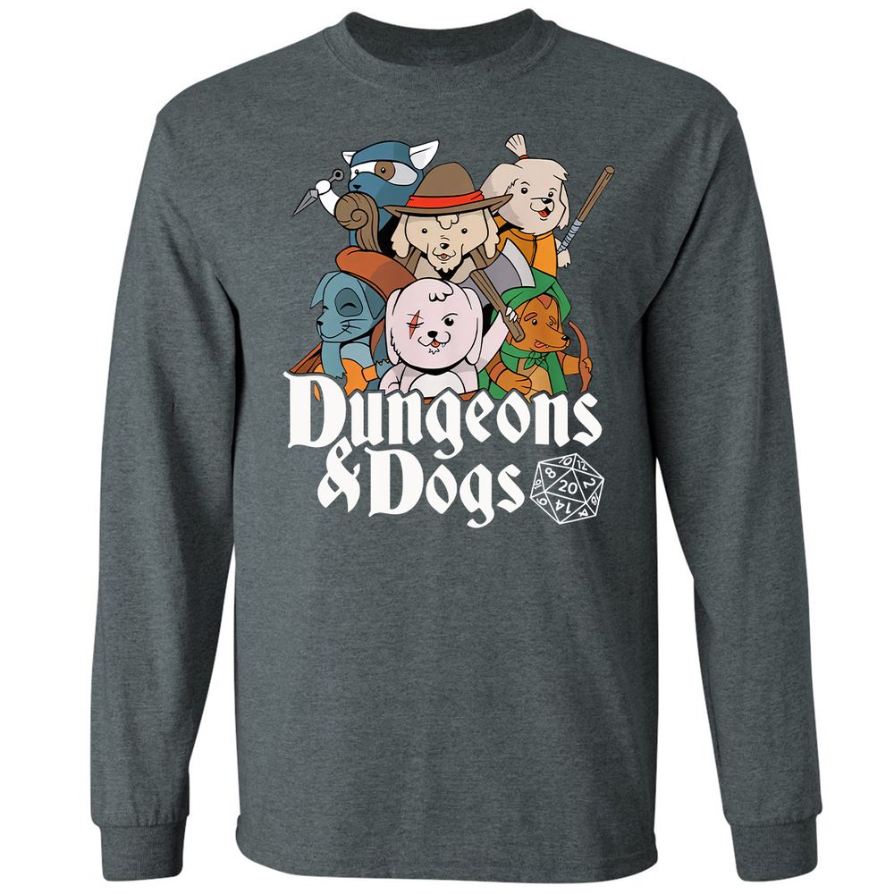 Dungeons & Dogs Long Sleeve T-Shirt - Dark Heather - 15