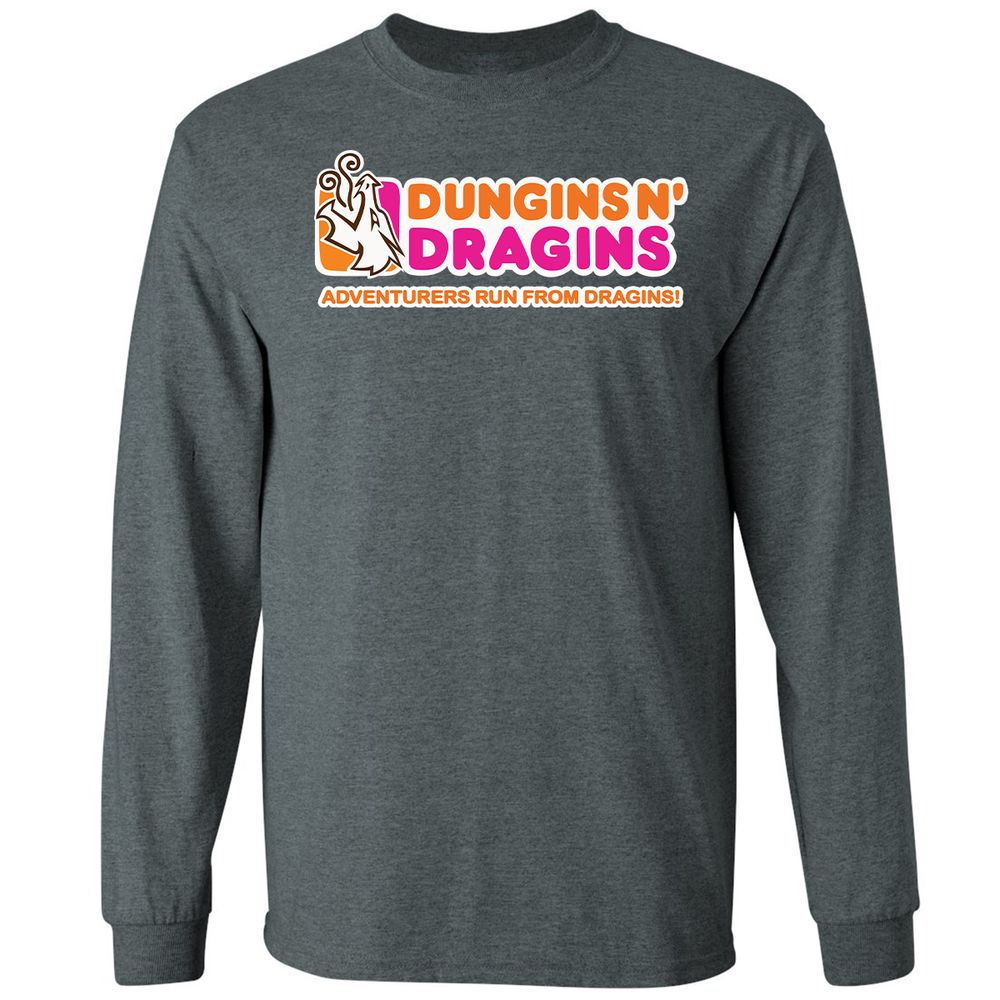 Dungins & Dragins Long Sleeve T-Shirt - Dark Heather - 15
