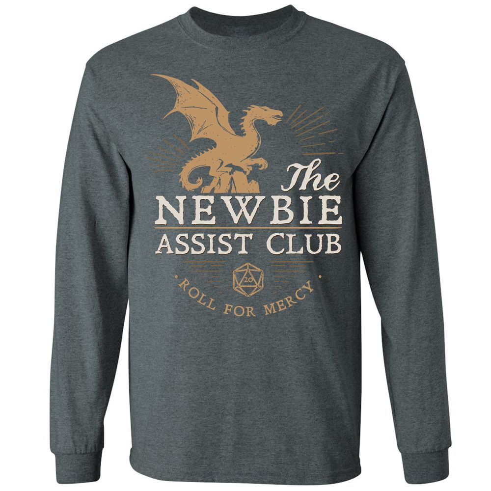 The Newbie Assist Club Long Sleeve T-Shirt - Dark Heather - 15