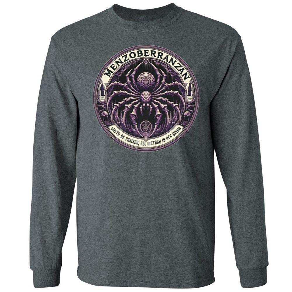 Menzoberranzan Lolth Be Praised Long Sleeve T-Shirt - Dark Heather - 15