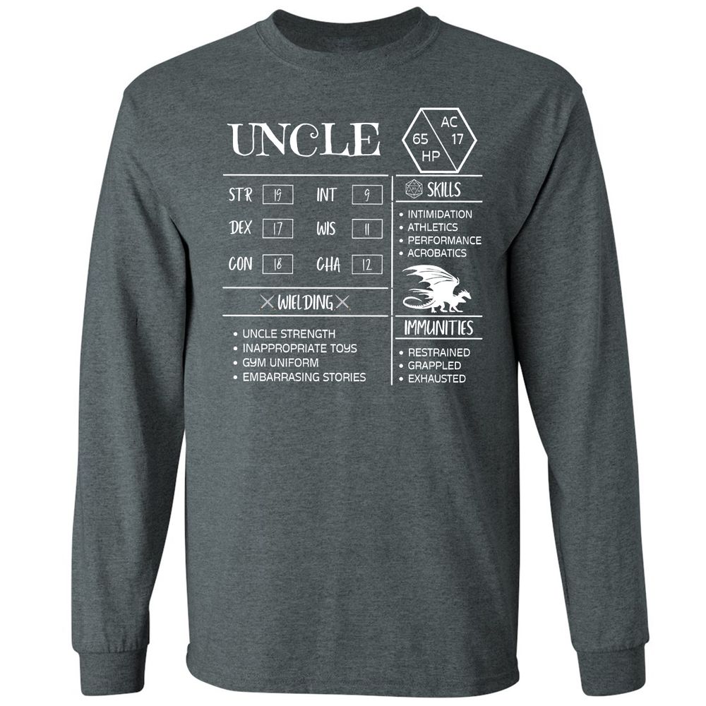 Uncle Stats 2 Long Sleeve T-Shirt - Dark Heather - 15