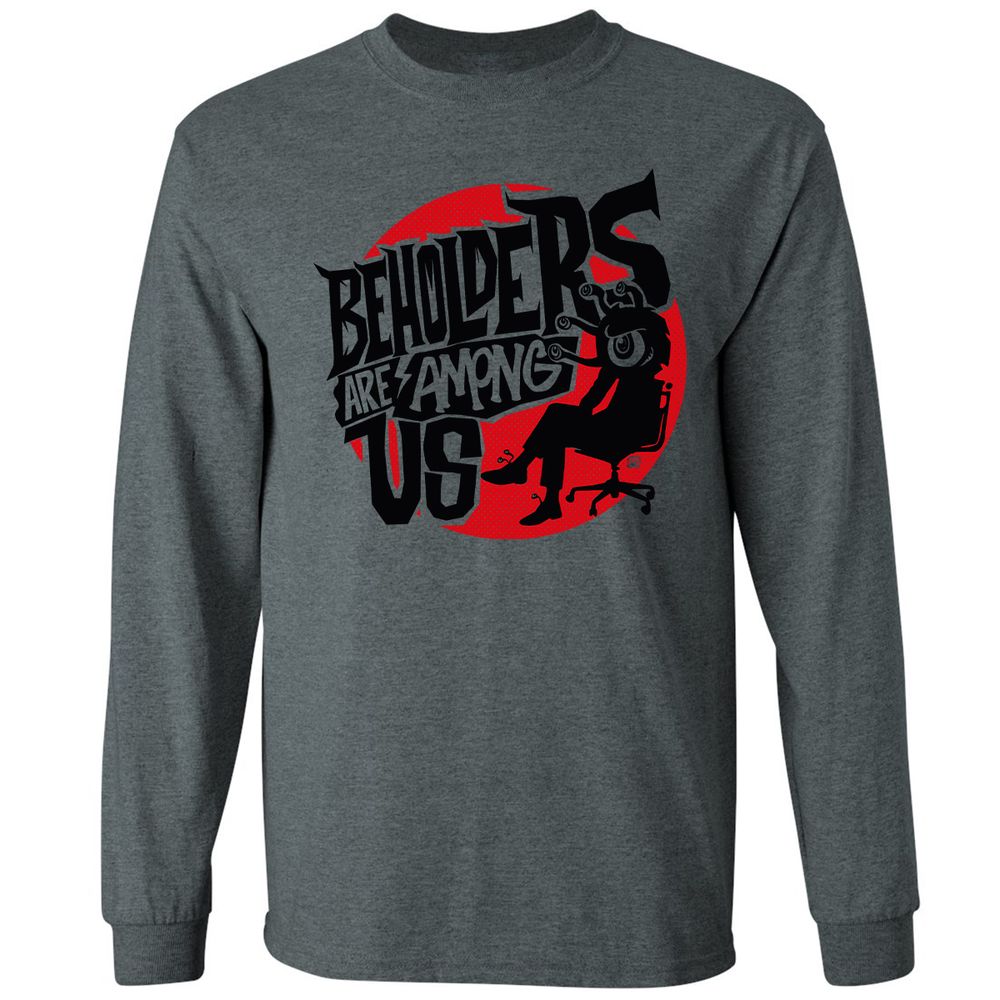 Beholders Are Among Us Long Sleeve T-Shirt - Dark Heather - 15