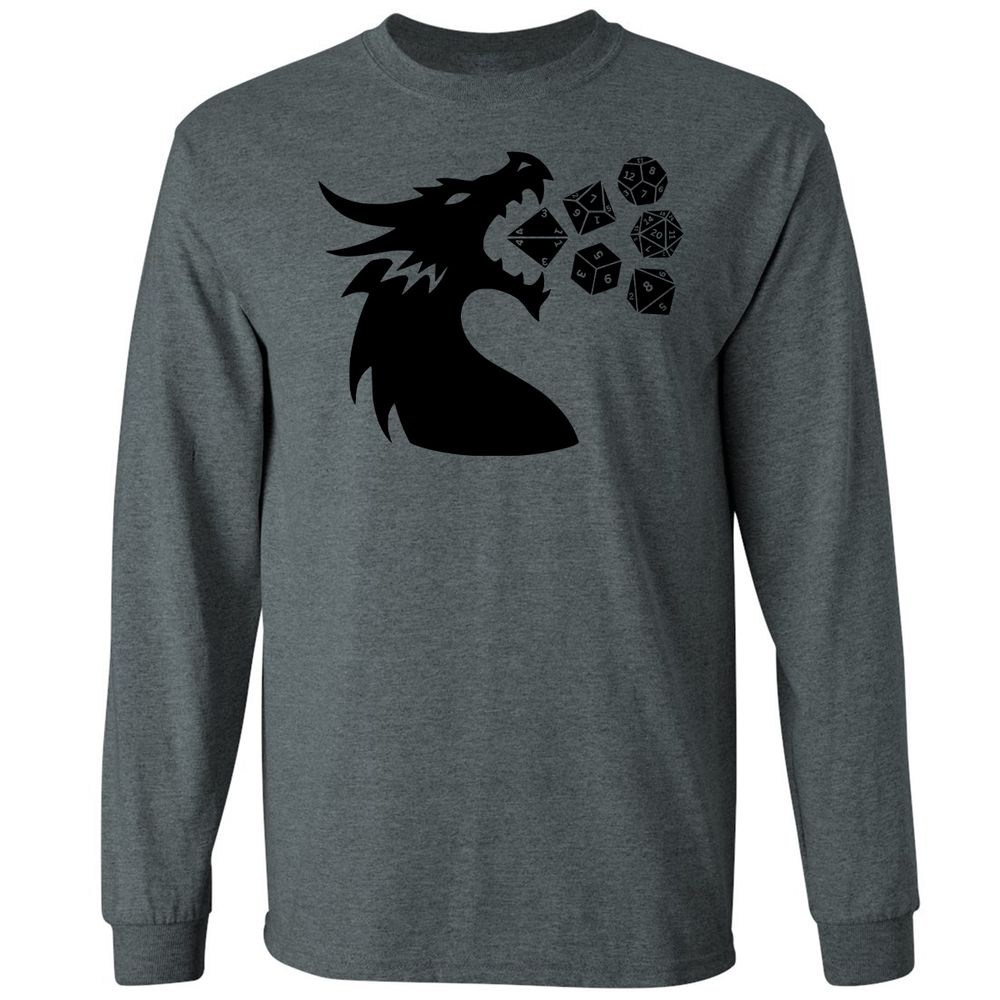 Pac And Dragon Long Sleeve T-Shirt - Dark Heather - 15