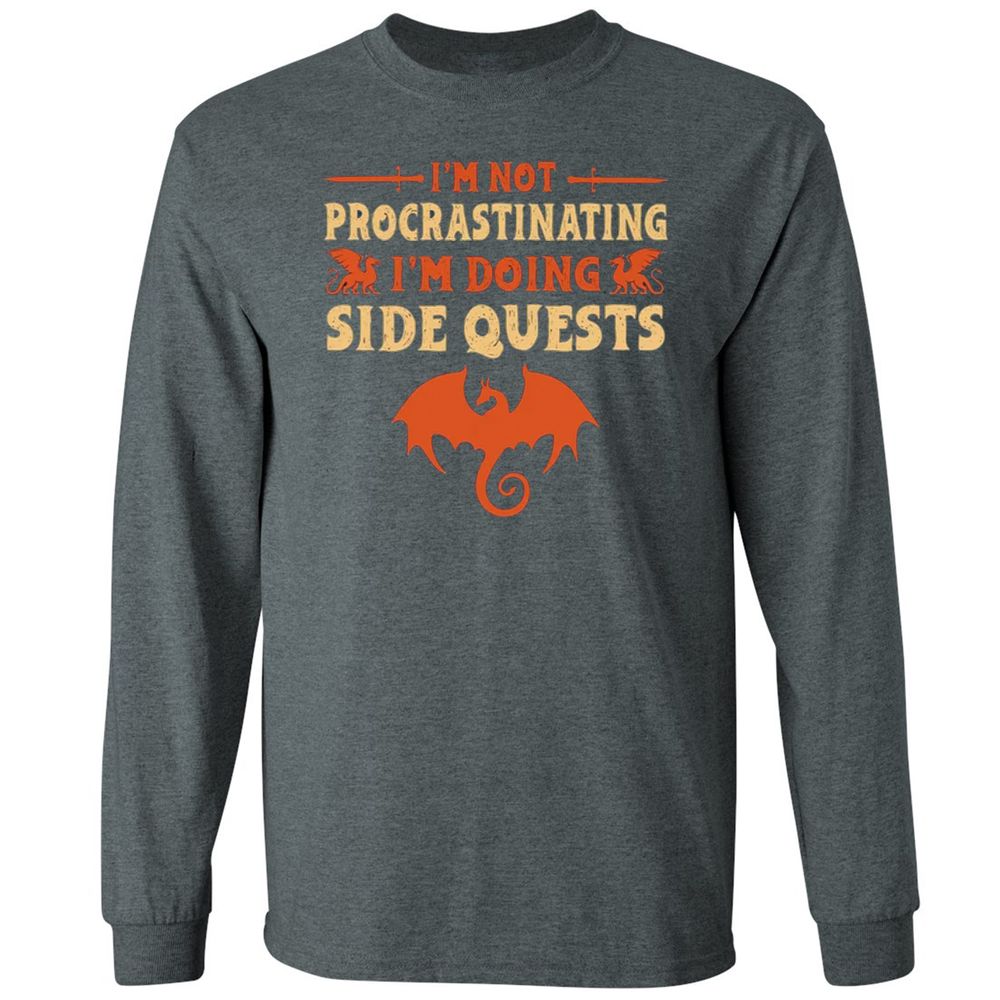 I'm Doing Side Quests Long Sleeve T-Shirt - Dark Heather - 15