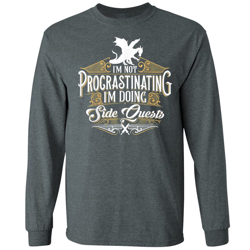I'm Doing Side Quests Long Sleeve T-Shirt - Dark Heather - 15