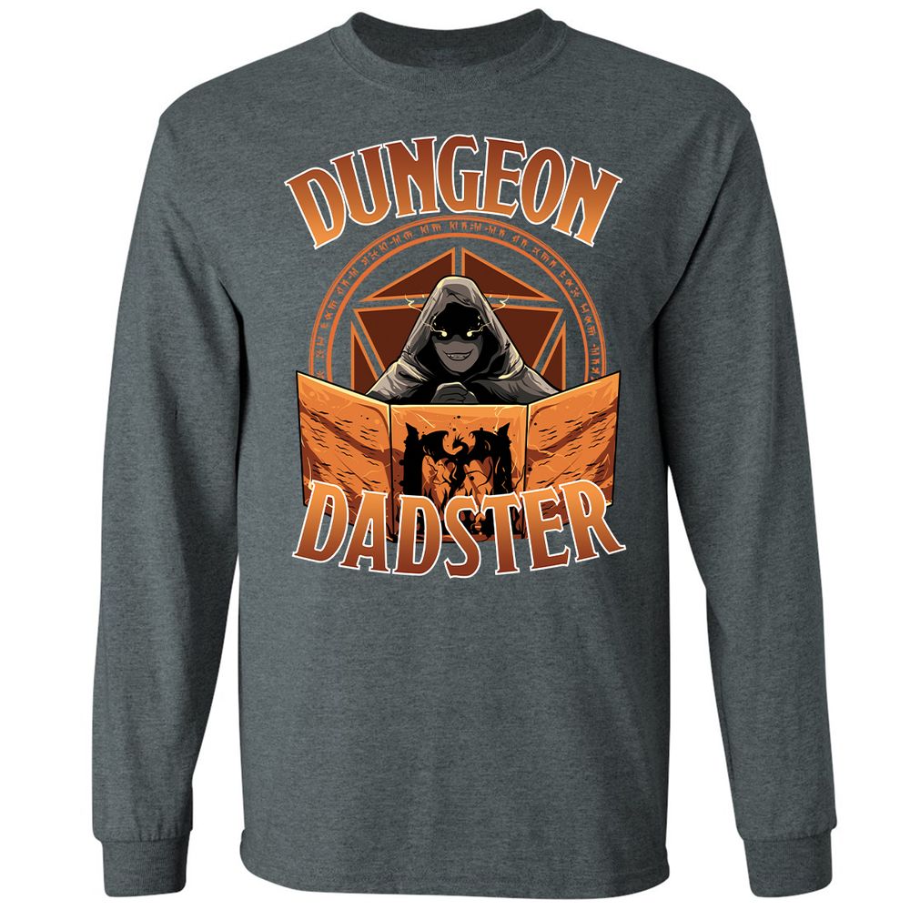 Dungeon Dadster Long Sleeve T-Shirt - Dark Heather - 15