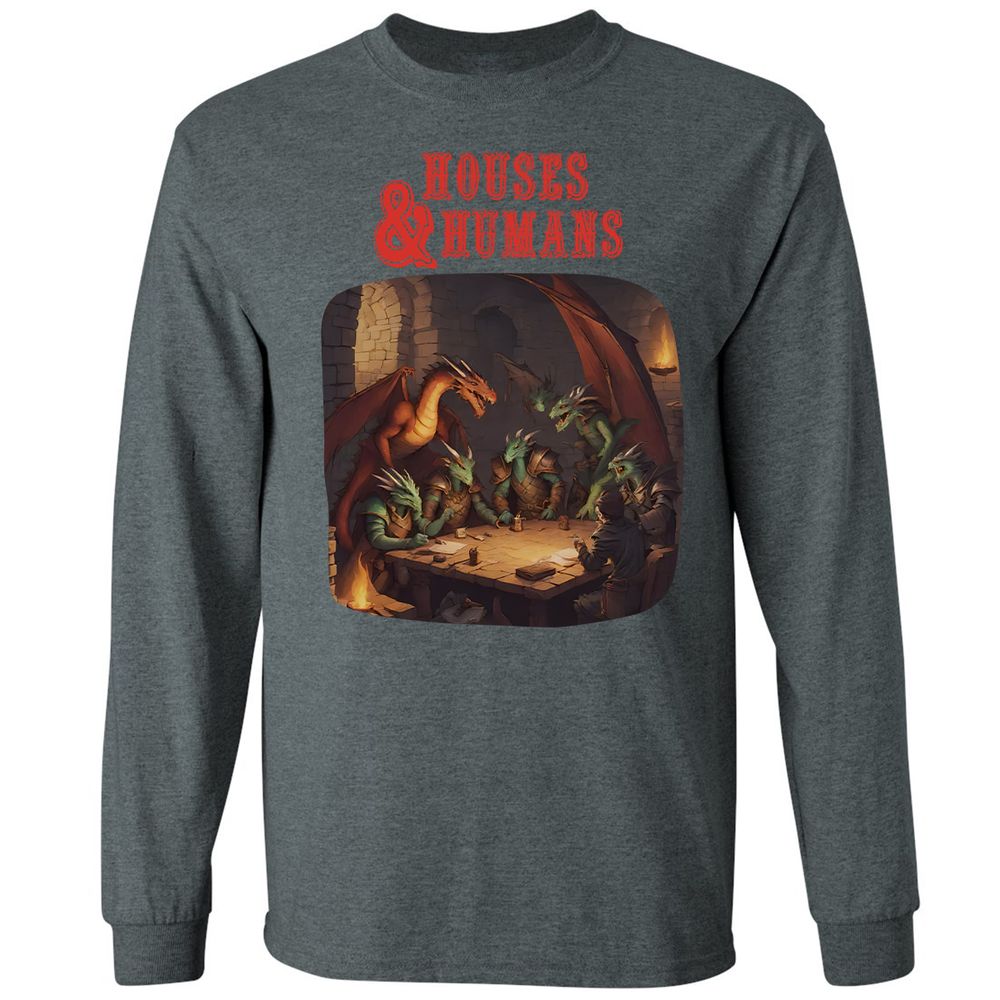 Houses And Humans Long Sleeve T-Shirt - Dark Heather - 15