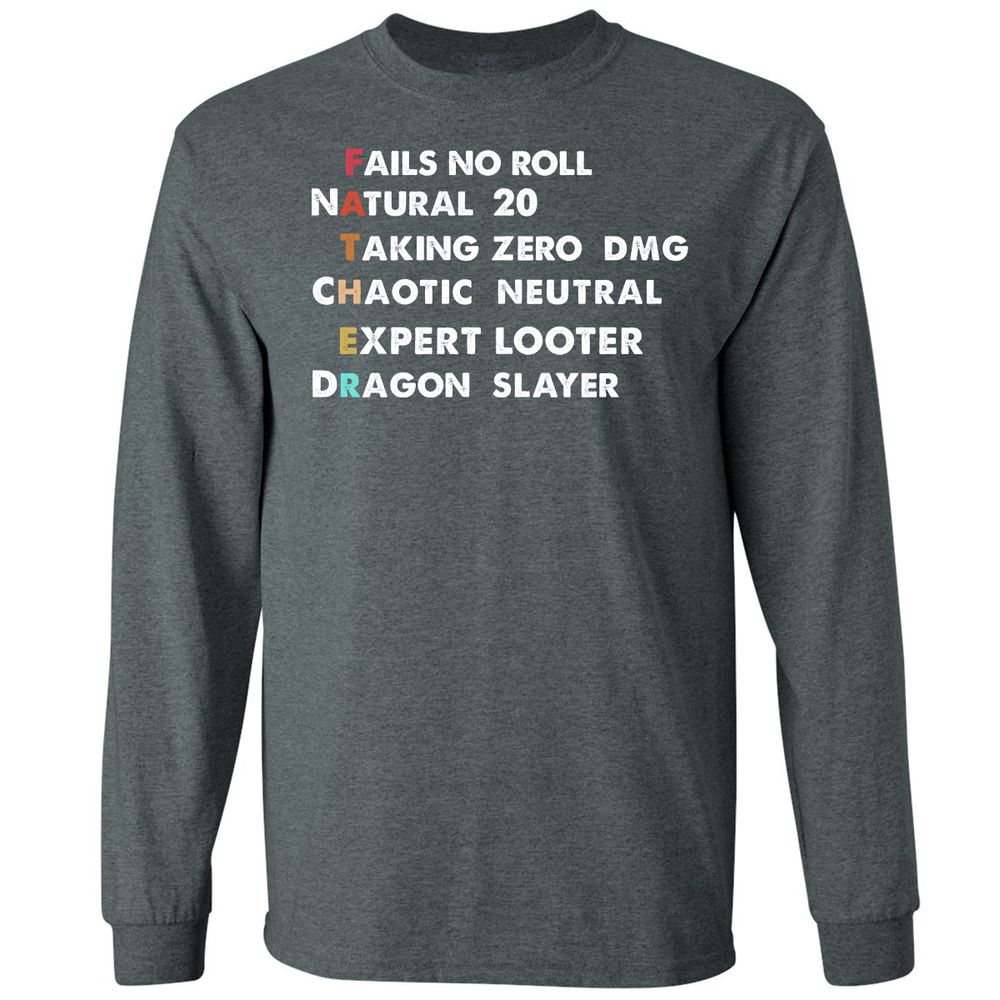 Father D&D Long Sleeve T-Shirt - Dark Heather - 15