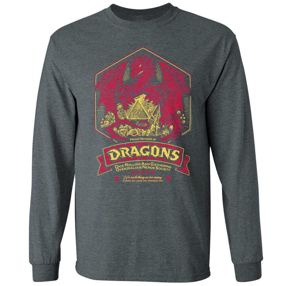 Fantasy Dragon With Dice - Dark Heather - 15