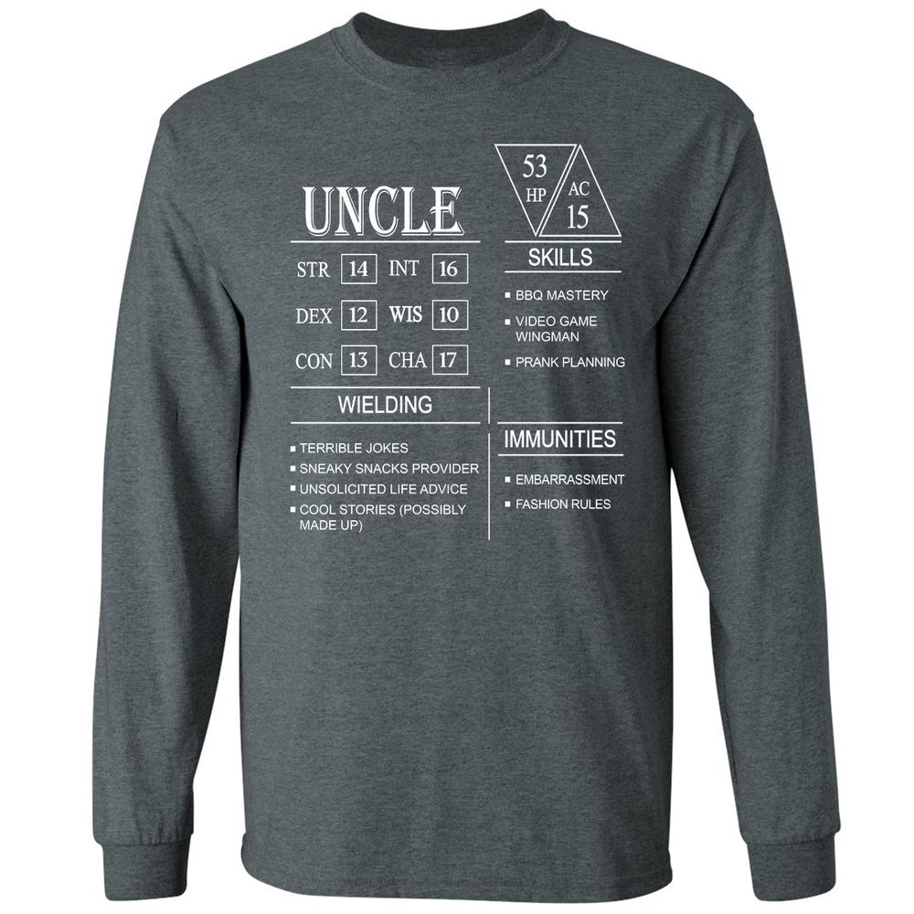 Uncle Stats Long Sleeve T-Shirt - Dark Heather - 15