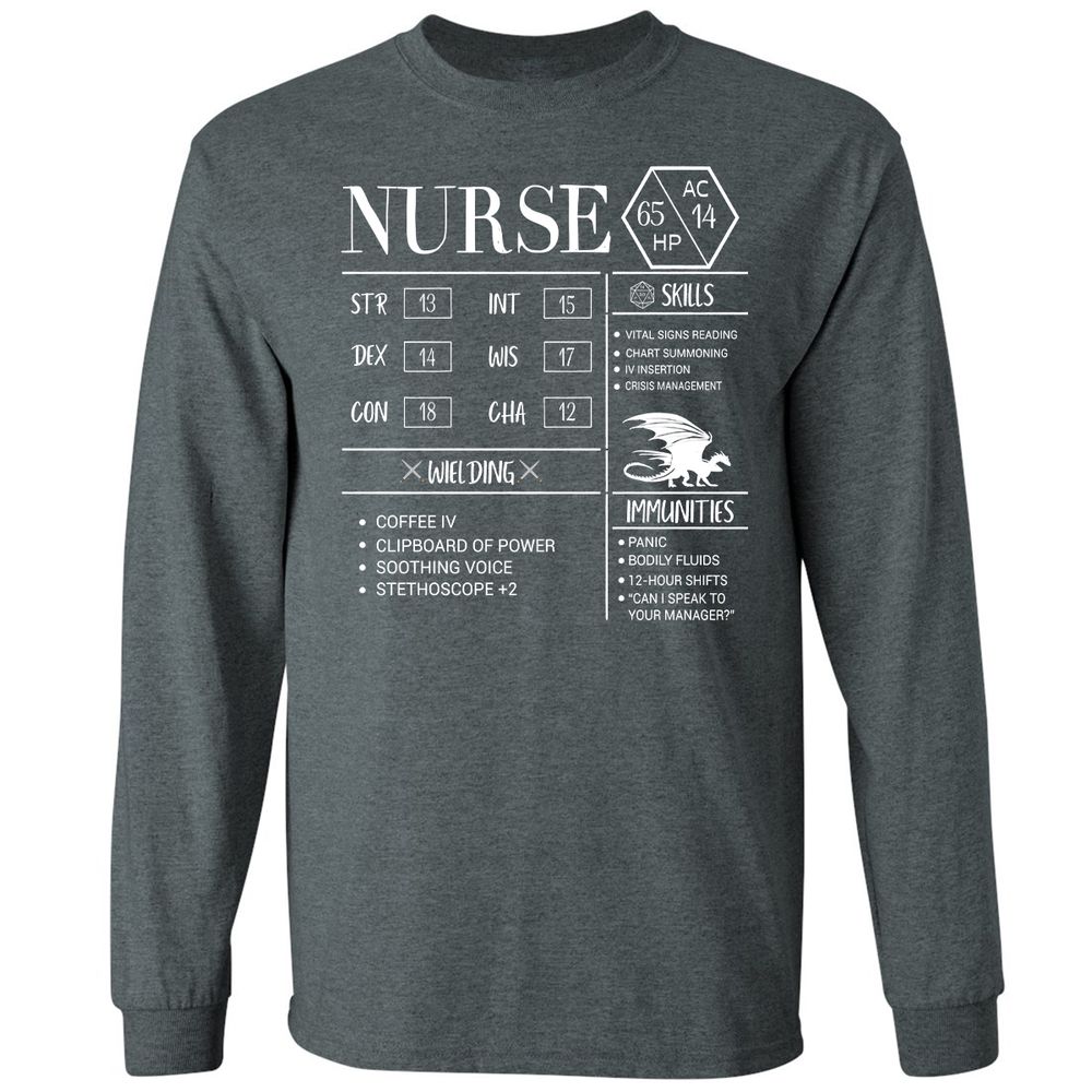 Nurse New Long Sleeve T-Shirt - Dark Heather - 15