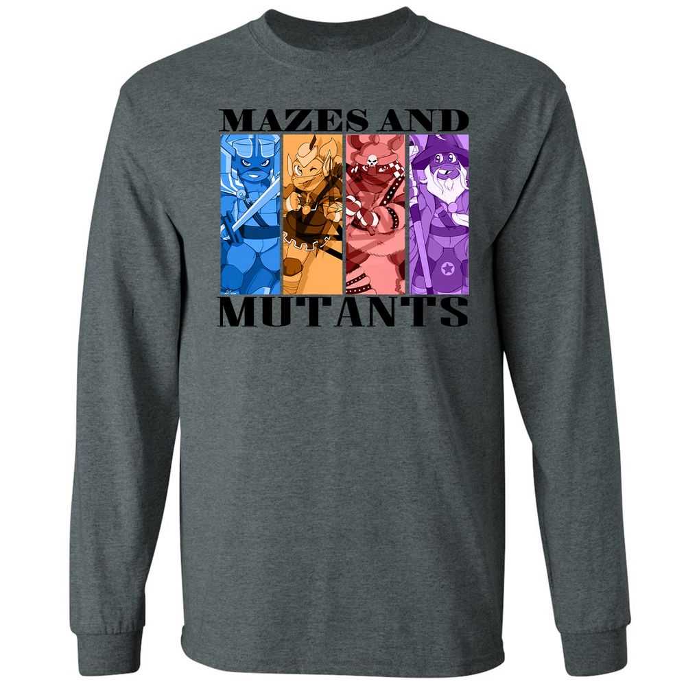 Mazes & Mutants Long Sleeve T-Shirt - Dark Heather - 15