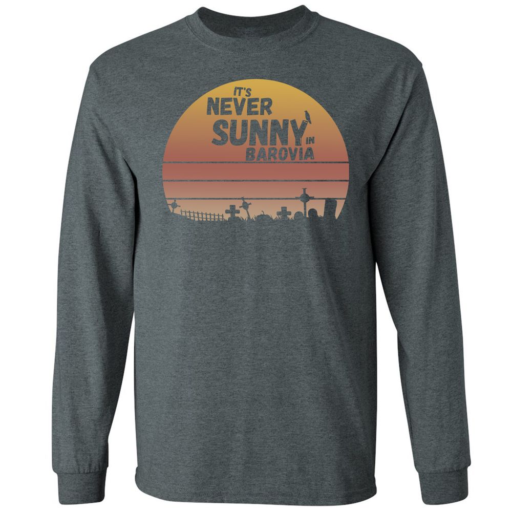 Vintage It's Never Sunny In Barovia Long Sleeve T-Shirt - Dark Heather - 15