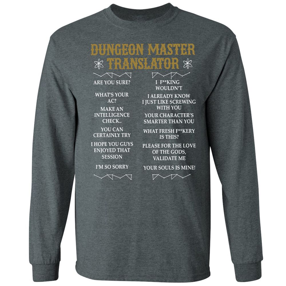 Dungeon Master Translator Long Sleeve T-Shirt - Dark Heather - 15