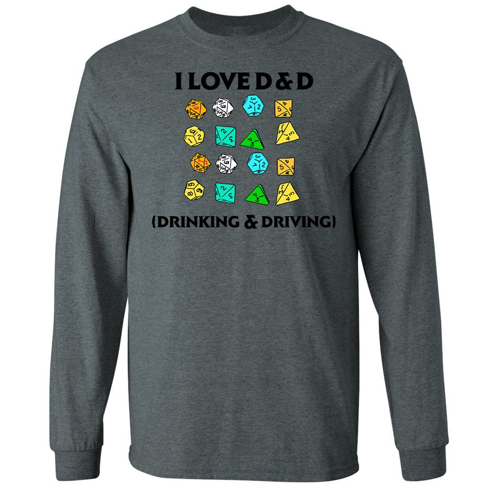 Drinking & Driving Long Sleeve T-Shirt - Dark Heather - 15