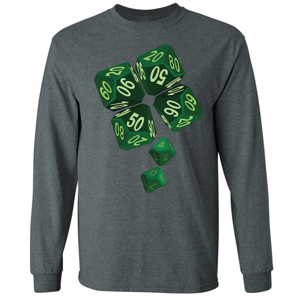 Dice Clover Long Sleeve T-Shirt - Dark Heather - 15